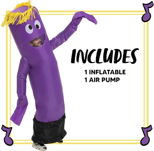 Vista 5 de Spooktacular Creations Disfraz inflable de tubo de bailarina, brazo ondeando loco, disfraz de Halloween tamaño adulto