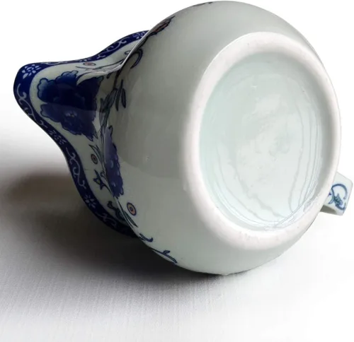 Vista 8 de Tetera 16.9 fl oz Azul Blanco Peonía Flor Porcelana Hervidor Inoxidable Infusor (Mudán Flor 16.9 fl oz)