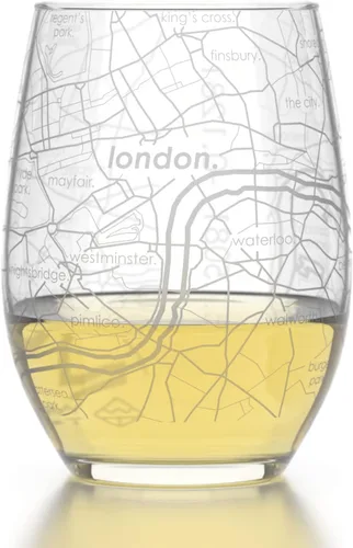 Vista 12 de Well Told Copa de vino grabada con mapa de España de Barcelona sin tallo, copa de vino grabada con mapa de la ciudad, regalo para los amantes