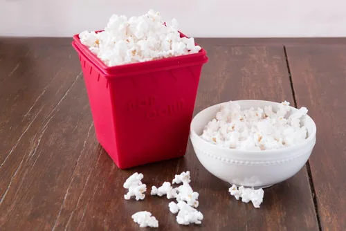 Vista 3 de Dispositivo para hacer palomitas de maíz en el microondas Healthy Air Popped Popcorn No Oil Needed BPA Free Premium European Grade Silicone