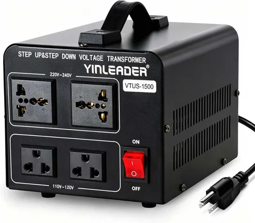 Vista 5 de Yinleader Transformador de voltaje Step Up & Step Down Convertidor de potencia con cable de alimentación de EE. UU., convierte 110 V a 220 V O 220 V