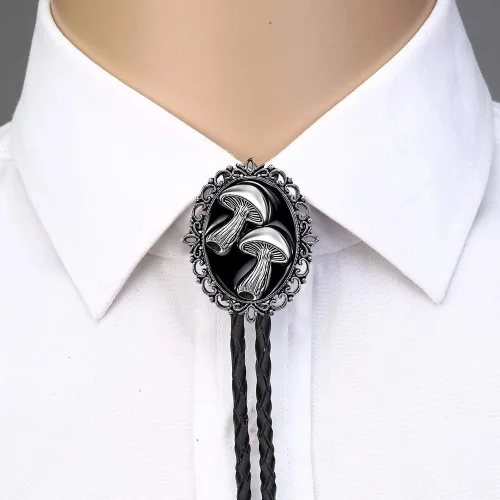 Vista 449 de Jeilwiy Corbata de bolo para hombre, corbata de vaquero occidental, collar de corbata de bolo dorado, corbata de cuero, corbata de Halloween