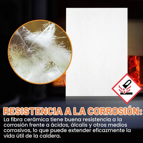 Vista 3 de Papel de junta de alta temperatura, material de junta de horno de fibra de cerámica, hoja de chimenea de aislamiento para estufa de pellets, estufa