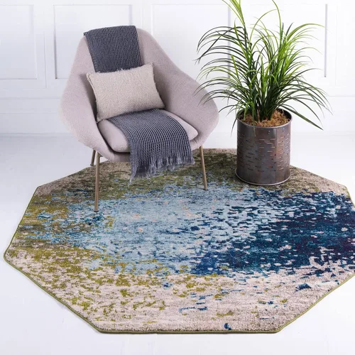 Vista 22 de Unique Loom Estrella Collection - Alfombra de área Vella (9' x 12' 2" Rectángulo Azul/Gris)