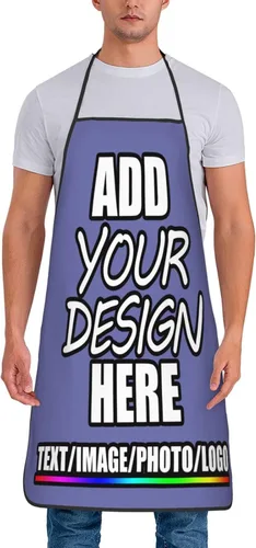 Vista 35 de Delantal personalizado personalizado para añadir nombre, foto, texto, logotipo, cocina ajustable para cocinero para hombres y mujeres