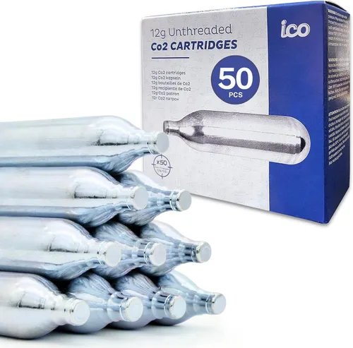 Vista 7 de ICO 12 Gram Co2 Cartridges Non-Threaded, CO2 cartridges BB Gun, CO2 BB Pistol, Airsoft Pistol, and Paintball Markers