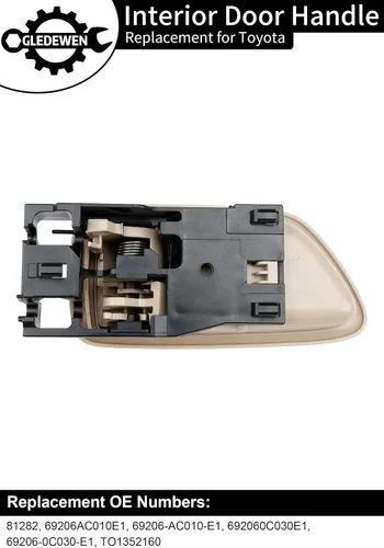 Vista 3 de Manija de puerta interior con bisel, compatible con 2000 2001 2002 2003 2004 2005 2006 2007 Toyota Avalon Sequoia Tundra (cabina tripulada), Beige