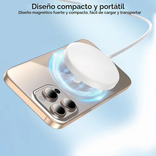 Vista 4 de Cargador inalámbrico magnético para iPhone, 2 paquetes de 6 pies [Certificado Apple MFi] Cable de cargador Mag-Safe magnético inalámbrico con bloque