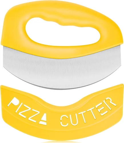 Vista 14 de Urbanstrive Cortador de Pizza de Acero Inoxidable para Trabajo Pesado con Tapa, Cuchillo de Pizza de Hoja Súper Afilada Cortador de Pizza Balancín