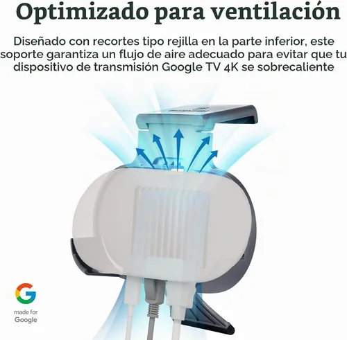 Vista 6 de Wasserstein Soporte de TV para Google TV Streamer 4K - Soporte de clip para Google TV Streaming Box (carbón) - Hecho para Google