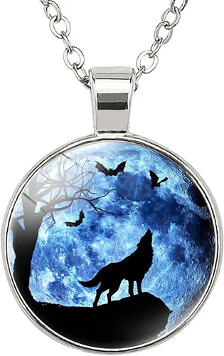 Vista 5 de Collar de lobo para mujer, bonito collar con colgante para mujeres adolescentes
