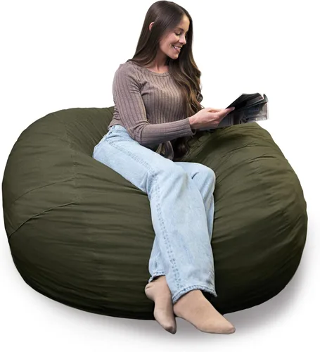 Vista 46 de Big Joe Fuf Silla Puf de Espuma de 5 Pies de Tamaño Extra Grande con Funda Extraíble para Niños, Adolescentes, Adultos, Onyx Lenox, Poliéster Tejido