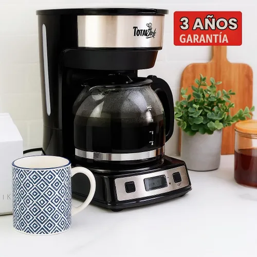 Vista 2 de Total Chef Cafetera de goteo – Cafetera programable de 12 tazas con olla de cristal, pausa y vertido, apagado automático, depósito de agua grande