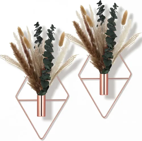 Vista 17 de Jexine - 2 macetas artificiales colgantes para decoración de pared, antiguas, eucalipto Cobre Antiguo