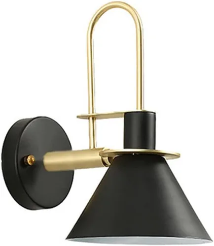 Vista 9 de Apliques de pared modernos con forma de cono de metal, kit de farol de pared para mesita de noche, lámpara de montaje en pared, aplique de 1 luz