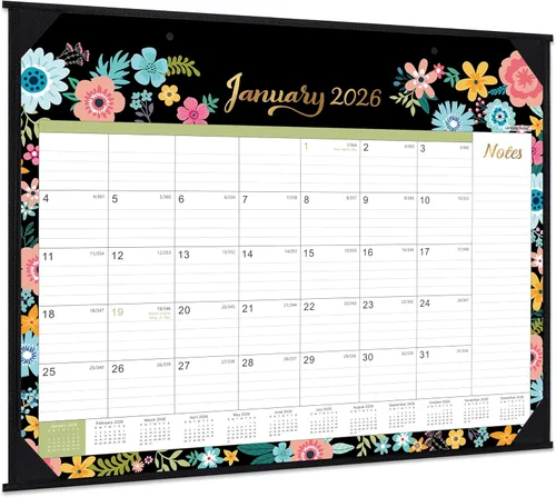 Vista 10 de Calendario de escritorio 2026, calendario de escritorio grande 2026, enero 2026 a diciembre de 2026, 22 x 17 pulgadas, 12 meses, protectores