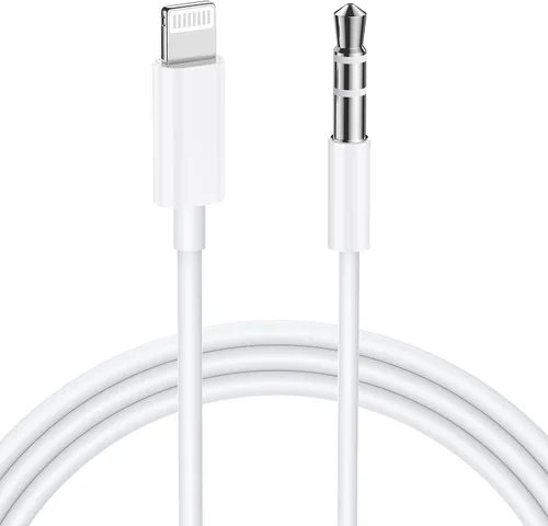 Vista 8 de iSkey [Certificado MFi de Apple] Cable auxiliar para iPhone, cable auxiliar de 3.5mm para automóvil compatible con iPhone 14, 13, 12, 11, XS, XR, X