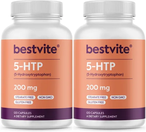 Vista 8 de BESTVITE 5-HTP 100mg (120 cápsulas) - Sin estearatos - Sin OMG - Sin gluten
