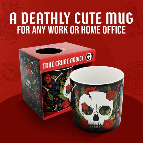 Vista 3 de Ginger Fox - Taza de café True Crime Addict, taza de café espeluznante, taza de café de cerámica, mercancía de adicto al crimen, regalos de crimen