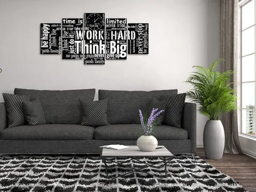 Vista 2 de Biufo Arte de Pared con Citas Inspiradoras Lienzo Impreso Blanco y Negro Palabras Motivacionales Imagen para Sala de Estar Dormitorio Oficina