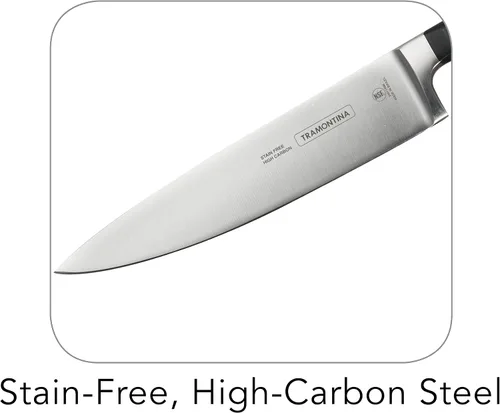 Vista 3 de Tramontina Pro Series - Cuchillo de chef forjado de 8 pulgadas, cuchillos de cocina de acero de alto carbono sin manchas para cocinar