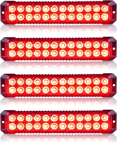 Vista 9 de 4PCS 24-LED ámbar luces estroboscópicas de emergencia