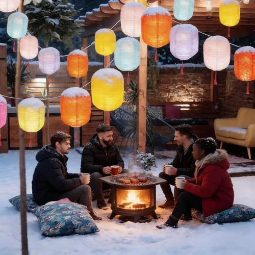 Vista 3 de 10 linternas de papel chino, año nuevo, primavera, festival, 6 pulgadas, variedad de colores con luces LED, faroles colgantes de San Valentín