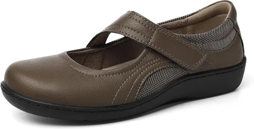 Vista 2 de Oviaric Zapatos planos clásicos y cómodos Mary Jane para mujer, zapatos de vestir casuales a la moda, bonitos zapatos de vestir con puntera cerrada