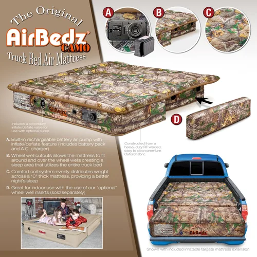 Vista 5 de Pittman - Tacoma Truck Bed Mattress 5.5 ft > 5ft - The Original Airbedz Truck Bed Air Mattress 5.5 Foot > 5 Foot - Mid Size Short Pickup Mattres