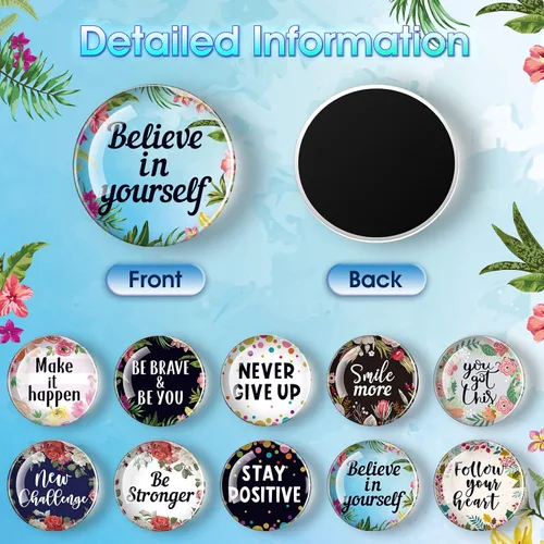Vista 2 de Weewooday - 10 imanes de nevera inspiradores a granel, imanes decorativos para refrigerador, lindos accesorios de casillero, cita motivacional