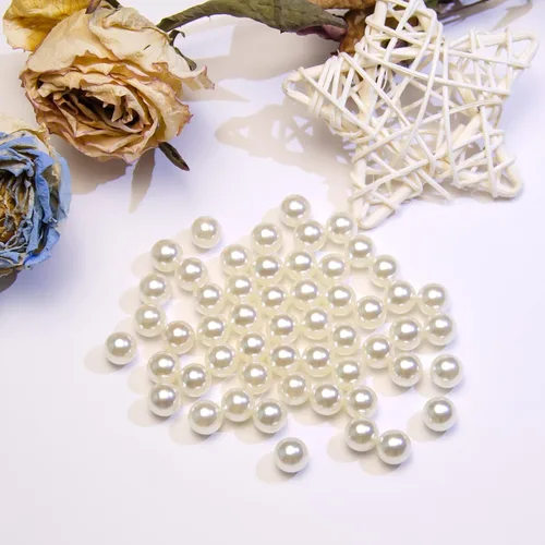 Vista 2 de 900 perlas sueltas marfil de 0.315 a 0.315 pulgadas, perlas redondas sin agujero para manualidades, bodas, fiestas de cumpleaños, decoración