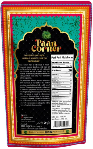 Vista 3 de Paan Corner Peri Peri Mukhwas, ambientador de boca indio con cuchara, 4.23 onzas