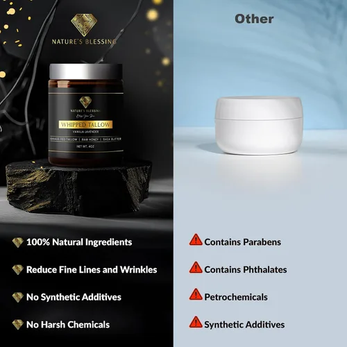 Vista 6 de Nature's Blessing Crema Anti-Envejecimiento de Sebo de Res para Líneas Finas y Arrugas Potenciador de Colágeno Infundido con Miel Orgánica
