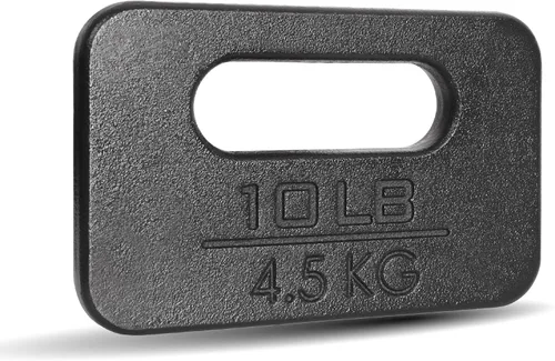 Vista 5 de Yes4All Cast Iron Rucking Weight for Backpack, Training Weight Plate with Ergonomic Rounded Handle, Protective Glossy Finish for Weighted Walking