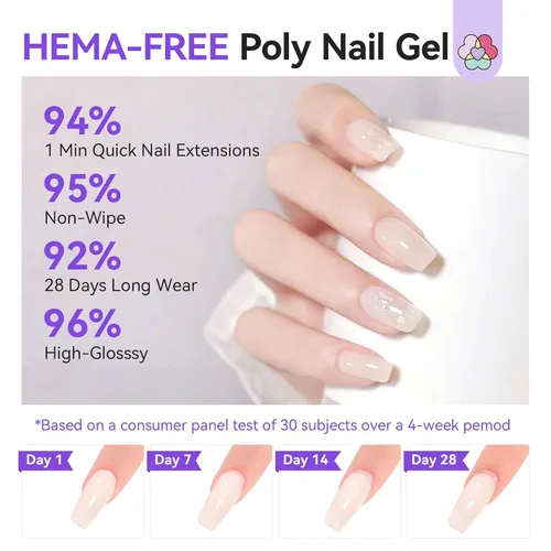 Vista 9 de SAVILAND Hema-Free Poly Gel Kit, 36 Colors, All-in-1 for Beginner DIY Home 36 Colors, 4+ Weeks Wear, Durable Resin, Quick Extension, Smooth
