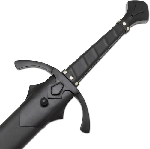 Vista 8 de Espada negra 42 pulgadas en general hecha a mano forjada a mano 1065 acero de alto carbono espiga completa