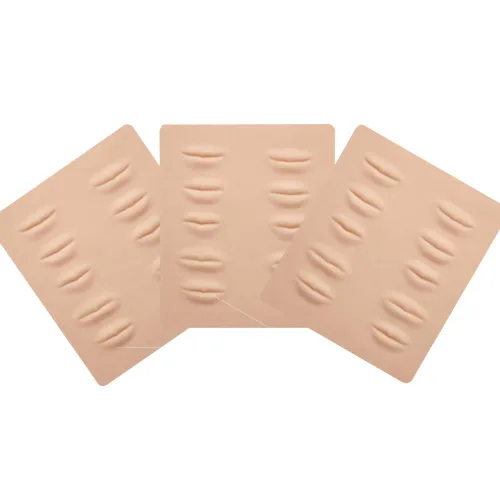 Vista 6 de DBQ 3 piezas de práctica de microblading 3D para cejas, maquillaje permanente, piel de silicona para practicar microcuchillas y agujas, hojas