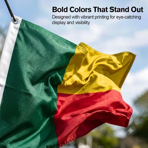 Vista 7 de DMSE - Bandera nacional beninesa beninesa de la República de África Occidental, 2 x 3 pies, 100 % poliéster, 100 % poliéster, resistente a los rayos