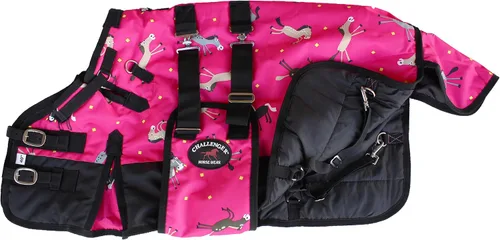 Vista 2 de Manta de invierno para caballos en miniatura, potros, caballos destetados, ponis 1200D con banda para el vientre 519Blanket