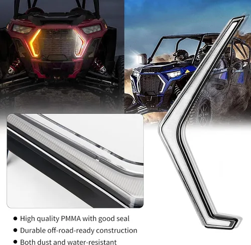 Vista 5 de RZR - Luz LED intermitente ámbar, color DRL de persecución de sueños, montaje de luz de colmillo frontal, compatible con POLARIS RZR XP 1000/XP