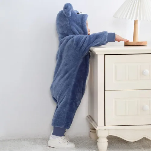 Vista 8 de TONWHAR - Disfraz unisex de animal para bebé y niño pequeño, con capucha, mameluco para invierno, conjunto de disfraz Azul (blue koala)