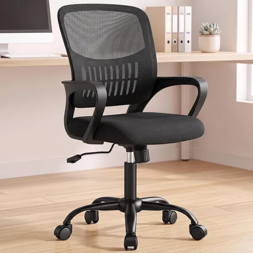 Vista 13 de OLIXIS Silla ergonómica de escritorio de oficina, silla ejecutiva de Negro