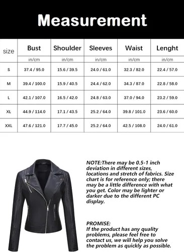 Vista 6 de Bellivera Chaqueta informal de piel sintética, abrigo de motocicleta de moda para otoño y primavera, para mujer