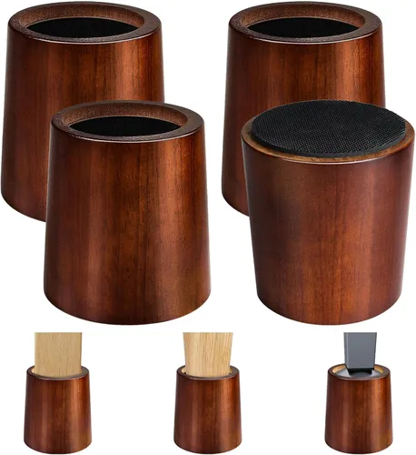 Vista 9 de Bloques de Madera para Elevar la Cama - Extensoes de Altura para Muebles de 1 Pulgada en Círculo para Sofá, Sofá Cama, Escritorio, Silla, Mesa, Base