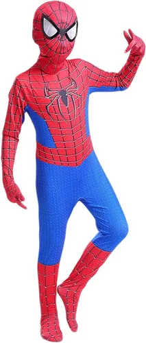 Vista 3 de LoLiLi Traje elástico de superhéroe para niños, traje elástico de elastano, disfraz de Halloween o cosplay