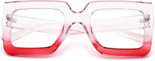 Vista 17 de Pro Acme Gafas de bloqueo de luz azul, marcos cuadrados grandes, anteojos falsos para mujer