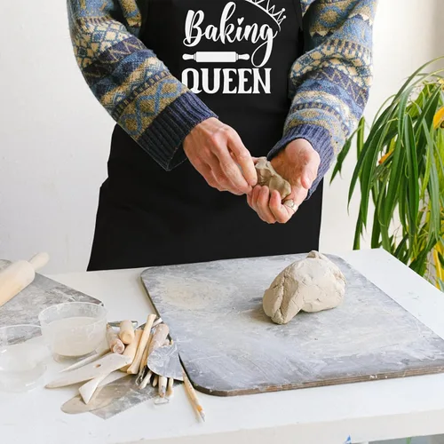 Vista 2 de Divertidos delantales resistentes a las gotas de agua para mujer con 2 bolsillos, delantal de cocina ajustable para cocinar, hornear