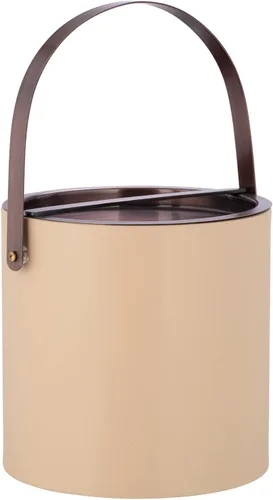 Vista 20 de Kraftware SYDNEY - Cubo de hielo de 3 cuartos con mango de arco cromado cepillado y cubierta de puente: beige