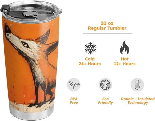Vista 7 de Regalos de zorro de 20 onzas para los amantes de los zorros, regalos de café para los amantes del café, genial, divertido, lindo vaso de café