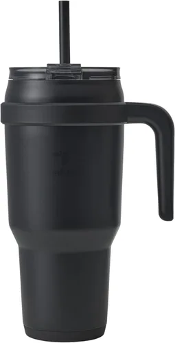 Vista 14 de REDUCE Vaso de acero inoxidable de 24 onzas con asa, con aislamiento al vacío de doble pared, tapa a prueba de sudor y popote reutilizable, mantiene